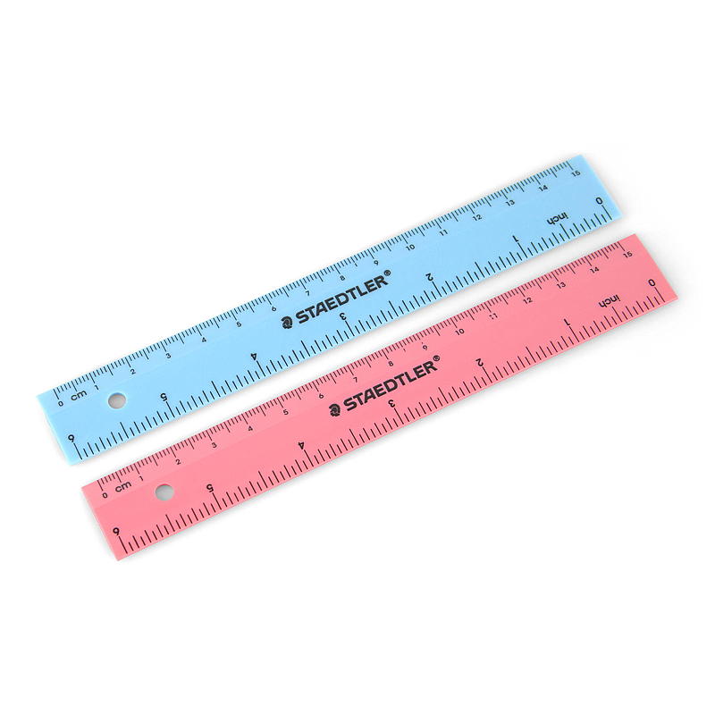 Staedtler linjal 2-pakning pastellfargede