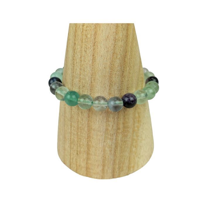 Bracelet - Lithotherapy - Multicolored Fluorite - 18cm - Elastic - Women's