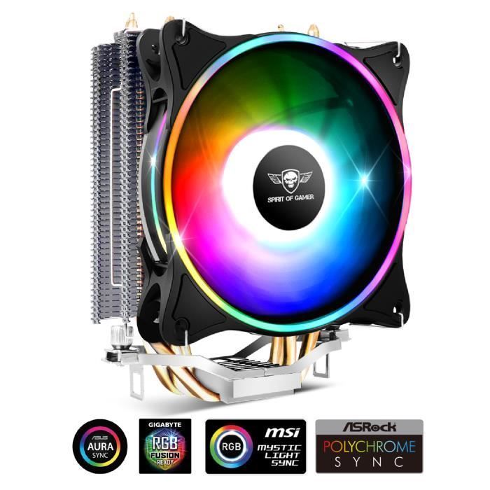 Ventirad - SPIRIT OF GAMER - AIRCOOLER 120 MM ARGB - Silencieux - Aluminium - RGB adressable