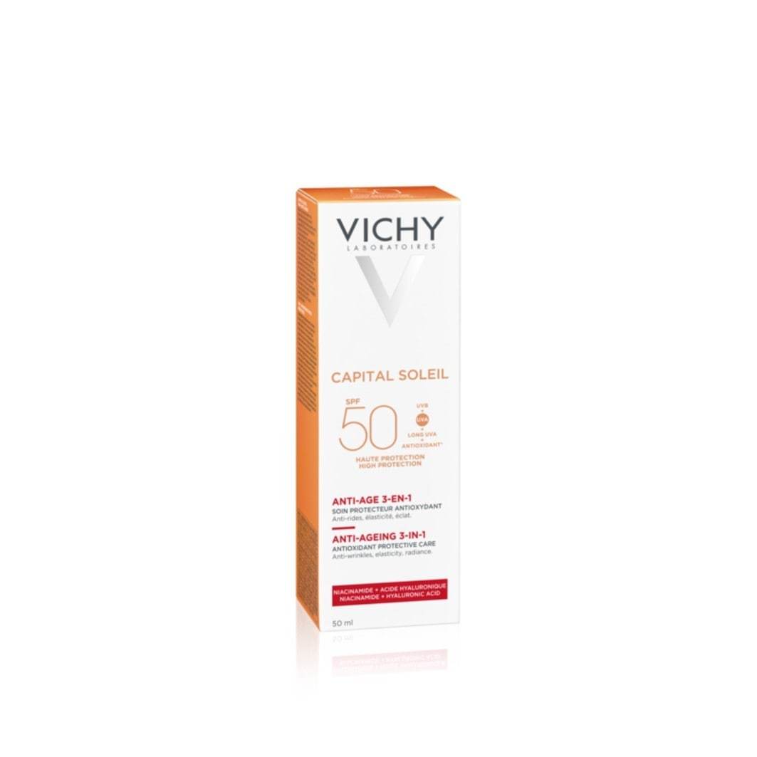 Vichy Capital Soleil Anti-Aging 3-in-1 Antioksidants Apsauginis kremas nuo saulės SPF 50 - 50 ml
