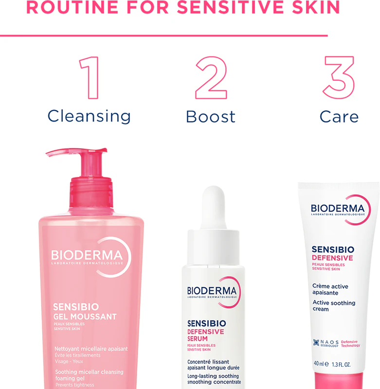 Bioderma Sensibio Gel Moussant: gel de limpeza suave e calmante para remoção de maquiagem.