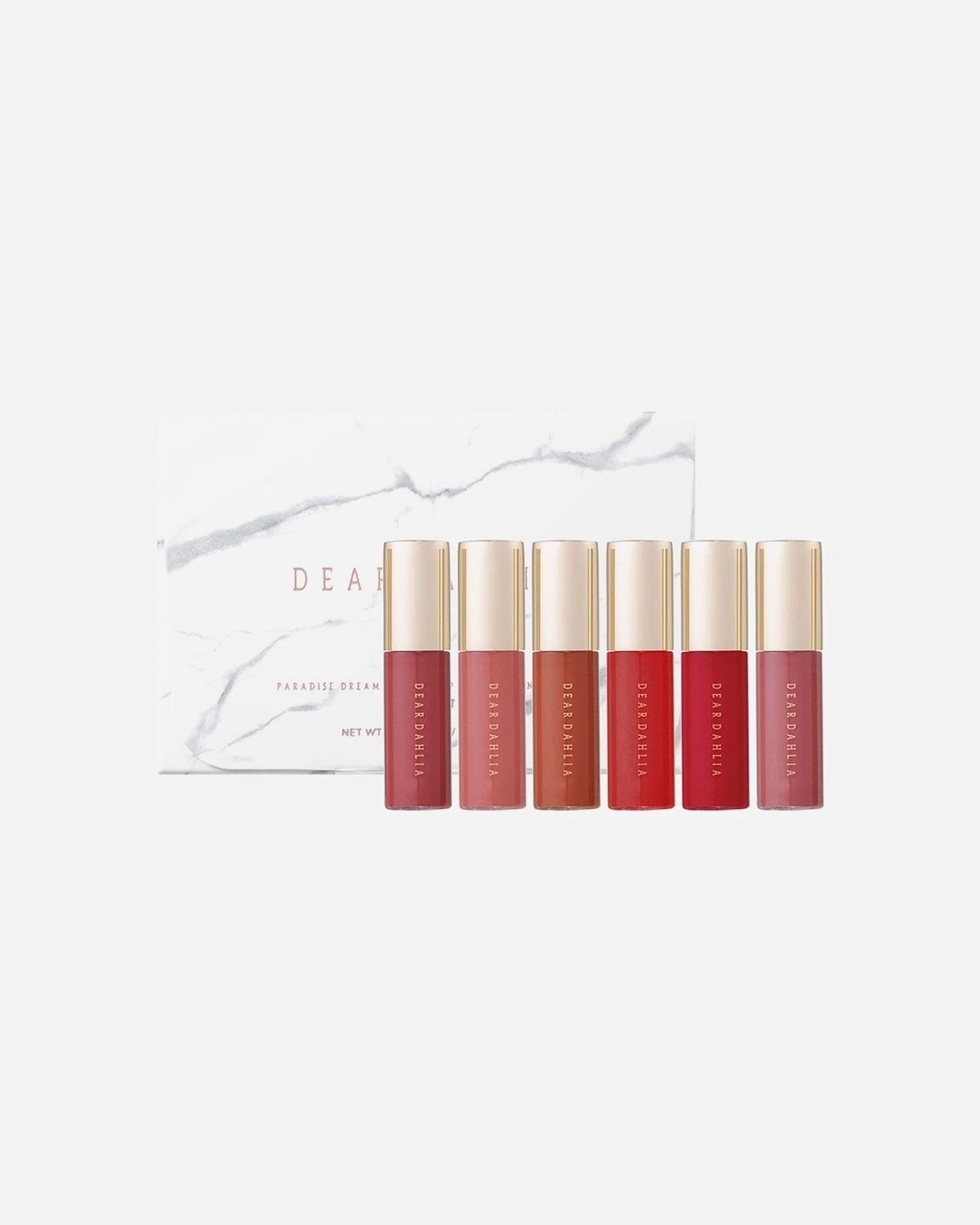 Dear Dahlia set za šminkanje Paradise Dream Velvet pjena za usne Mini crvena kolekcija - 6ml