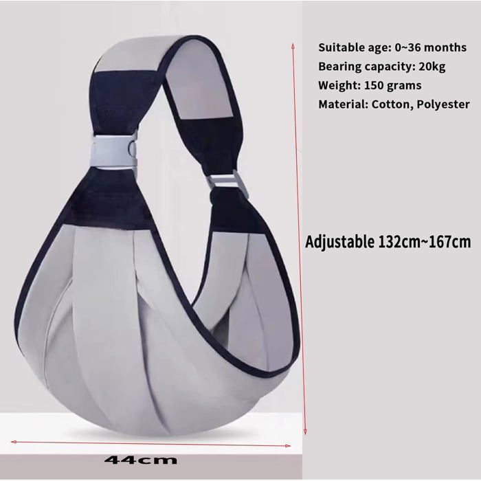 Portabebés TRAHOO, portabebés transpirable, fular portabebés ajustable, portabebés para recién nacidos, portabebés ergonómico, para bebés recién nacidos [J741]