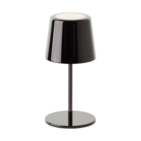 LED-Akku-Tischleuchte Lia Deluxe, schwarz gebürstet
