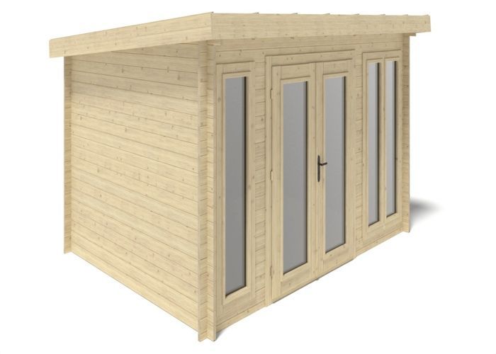 Abri de jardin en bois - 12m2 - 4x3m - Ep. 34mm - Couleur: naturel - DOM652