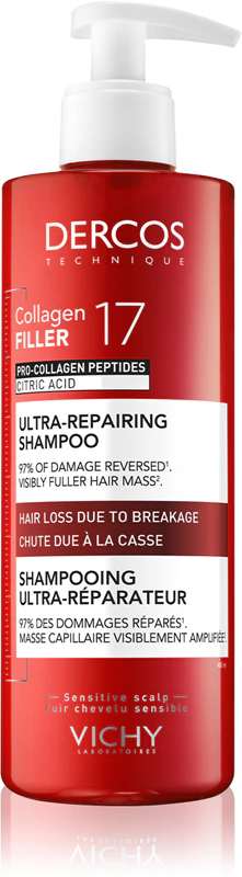 Vichy Dercos Collagen Filler 17 Diepregenererende Shampoo tegen broos haar
