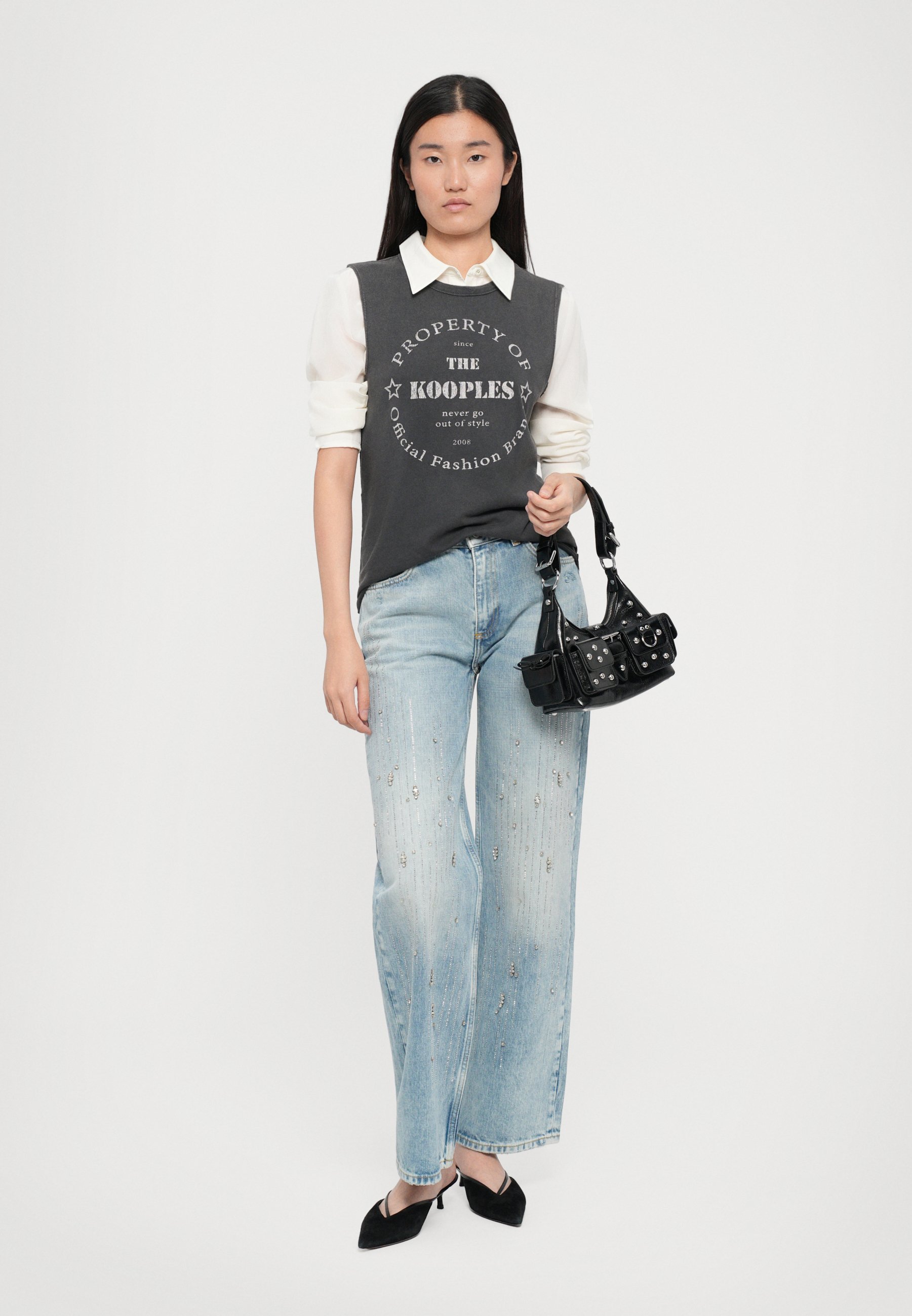 The Kooples DEBARDEUR - Top - noir délavé