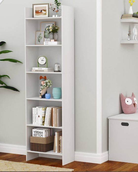 6-Tier Bookshelf, Storage Shelf, Cube-Shaped Unit, for Living Room, Office, Bedroom, Scandinavian Style