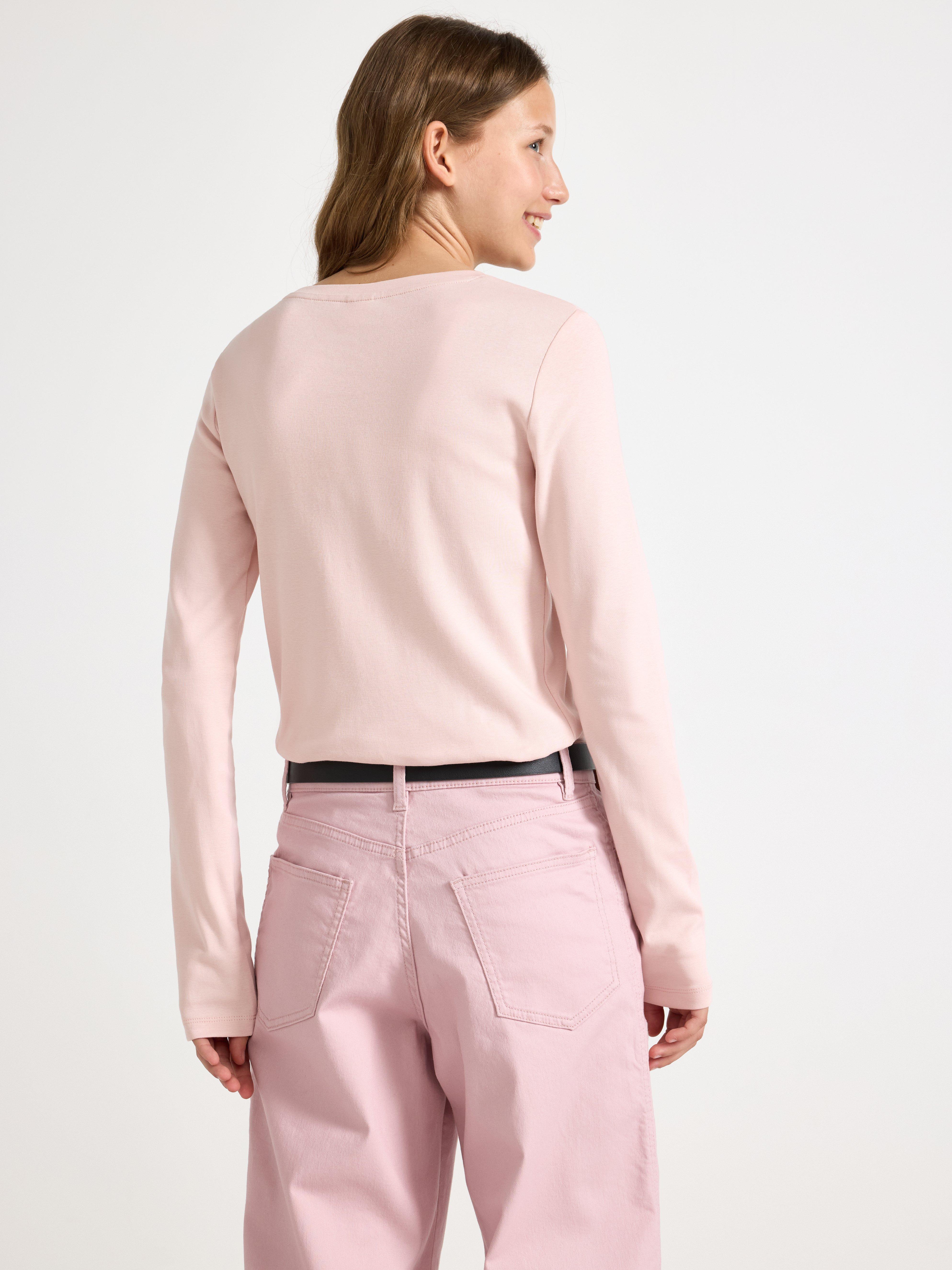 Blusa de manga comprida rosa claro