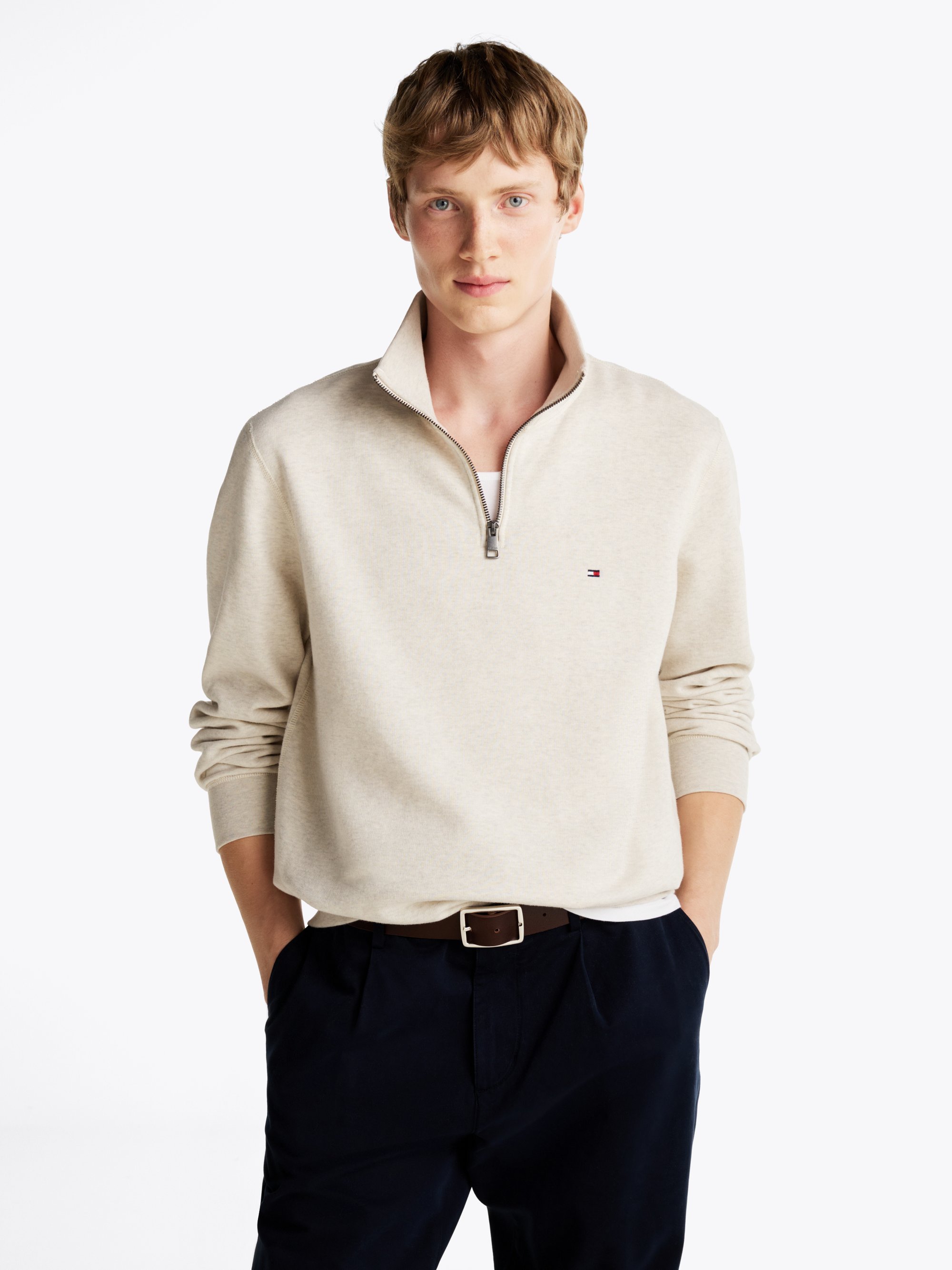 Tommy Hilfiger ESSENTIAL ZIP - Sweatshirt - havermelk