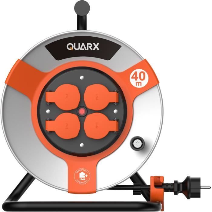 Avvolgicavo - QUARX - Cantiere edile - 40 m, H07RN-F. 3G2.5mm², tamburo metallico