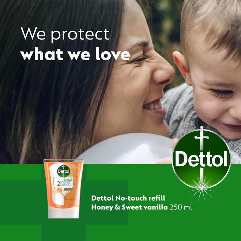 Refil Dettol Soft on Skin Kids sem toque para dispensador de sabonete sem contato.
