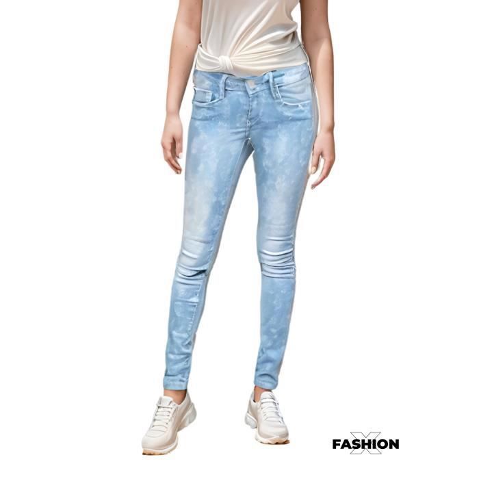 Pantalones vaqueros de mujer - TIFFOSI - Ajustados - Azul claro - Tiro medio - 98% algodón