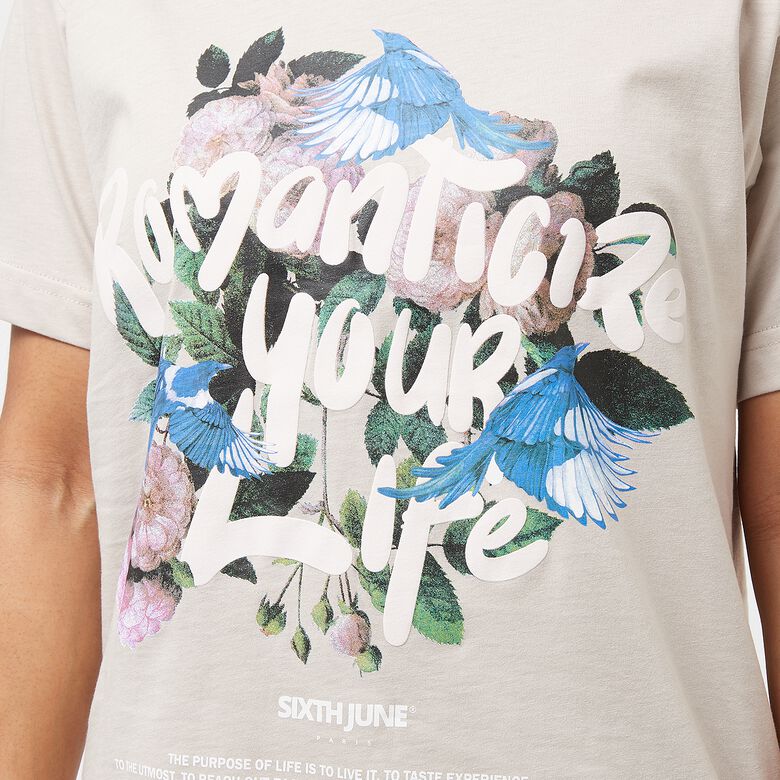 T-shirt a maniche corte con stampa Romantize