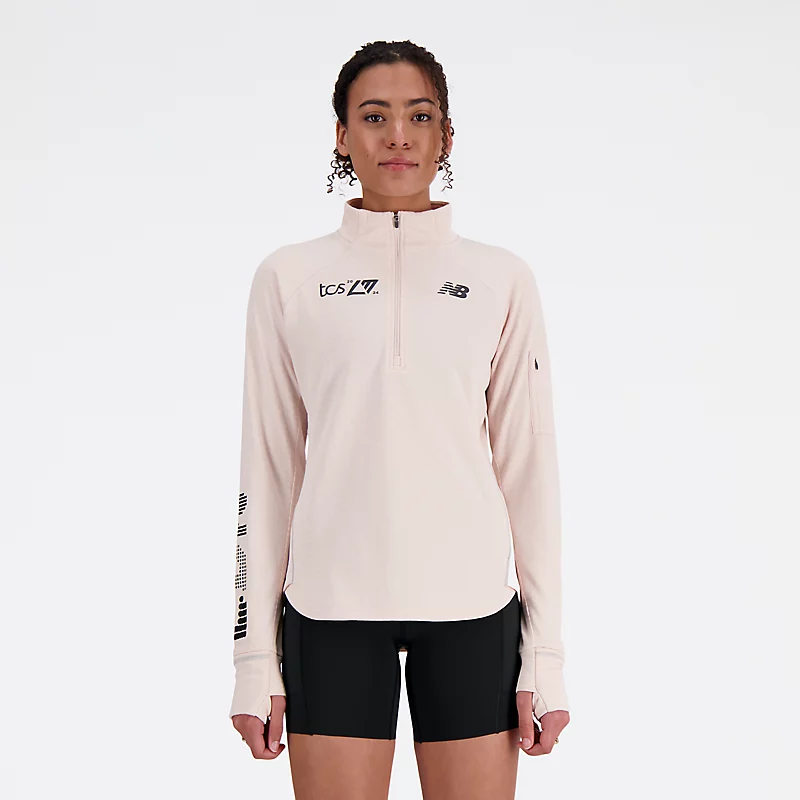 Damen kurtka London Edition NB Heat Grid Half Zip - QUARTZ PINK HEATHER
