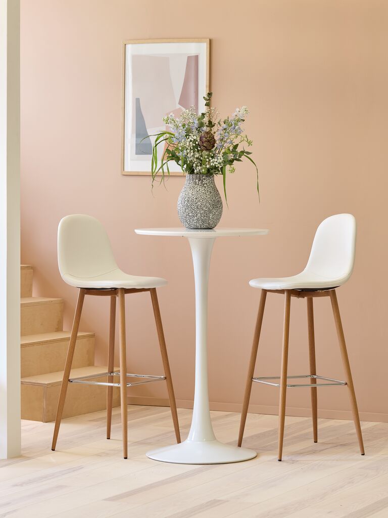 ЈОНСТРУП ЈОНСТРУП столица бела имитација коже/храст