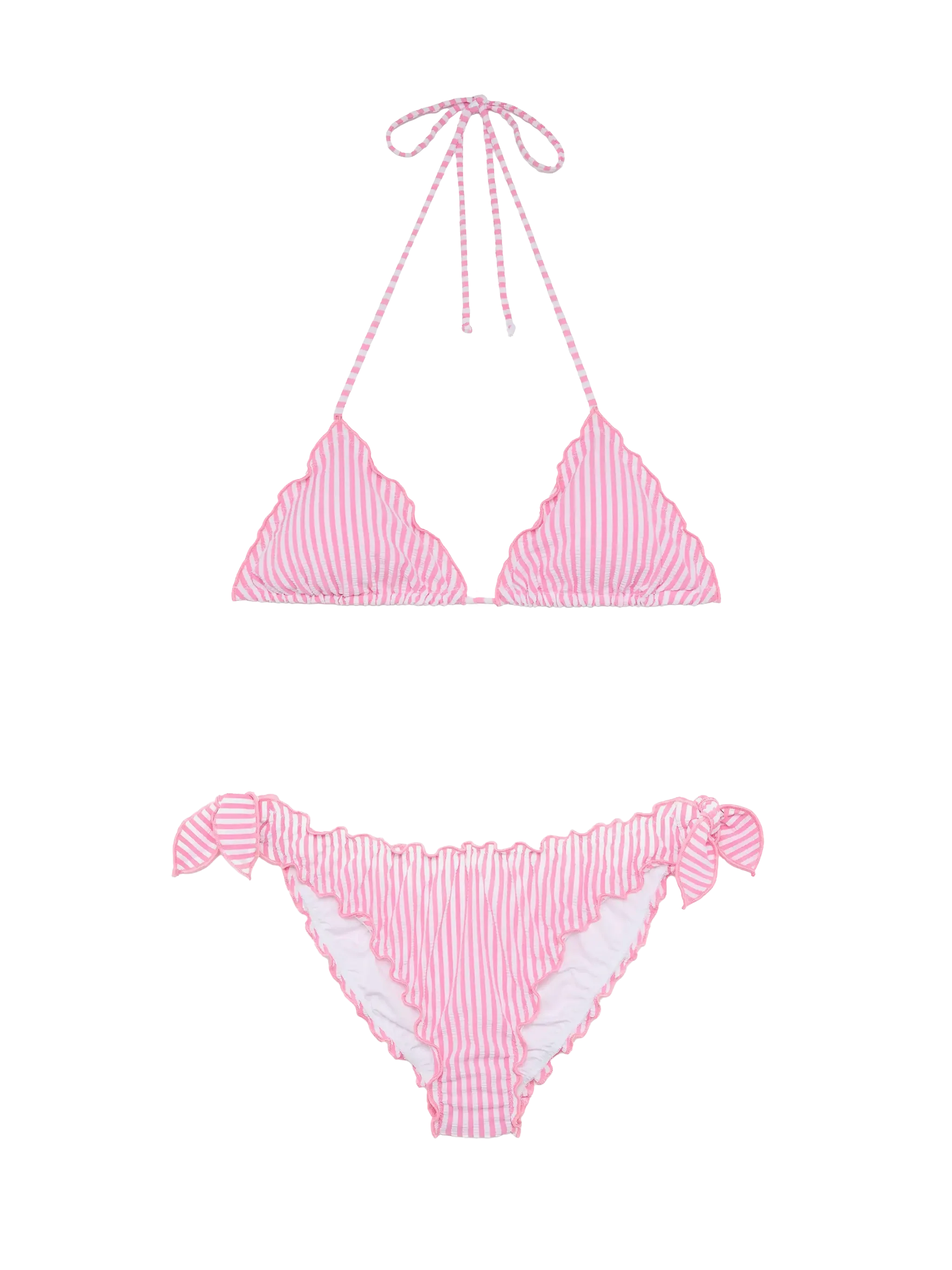 Klassieke driehoekige bikini met Sagittarius Moon-print in seersucker.