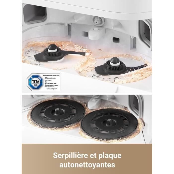 DREAME L40 Ultra Robot Aspirateur Laveur avec Serpillière Amovible et relevable - Brosse latérale Extensible et relevable -11 000 Pa