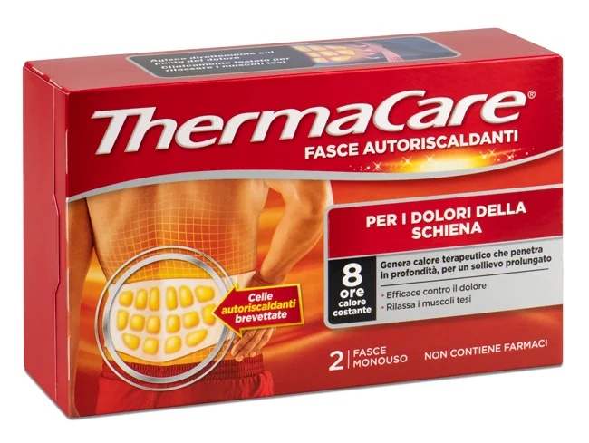 THERMACARE ThermaCare Vendajes autocalentables para la espalda, 2 piezas, para contracturas y rigidez muscular