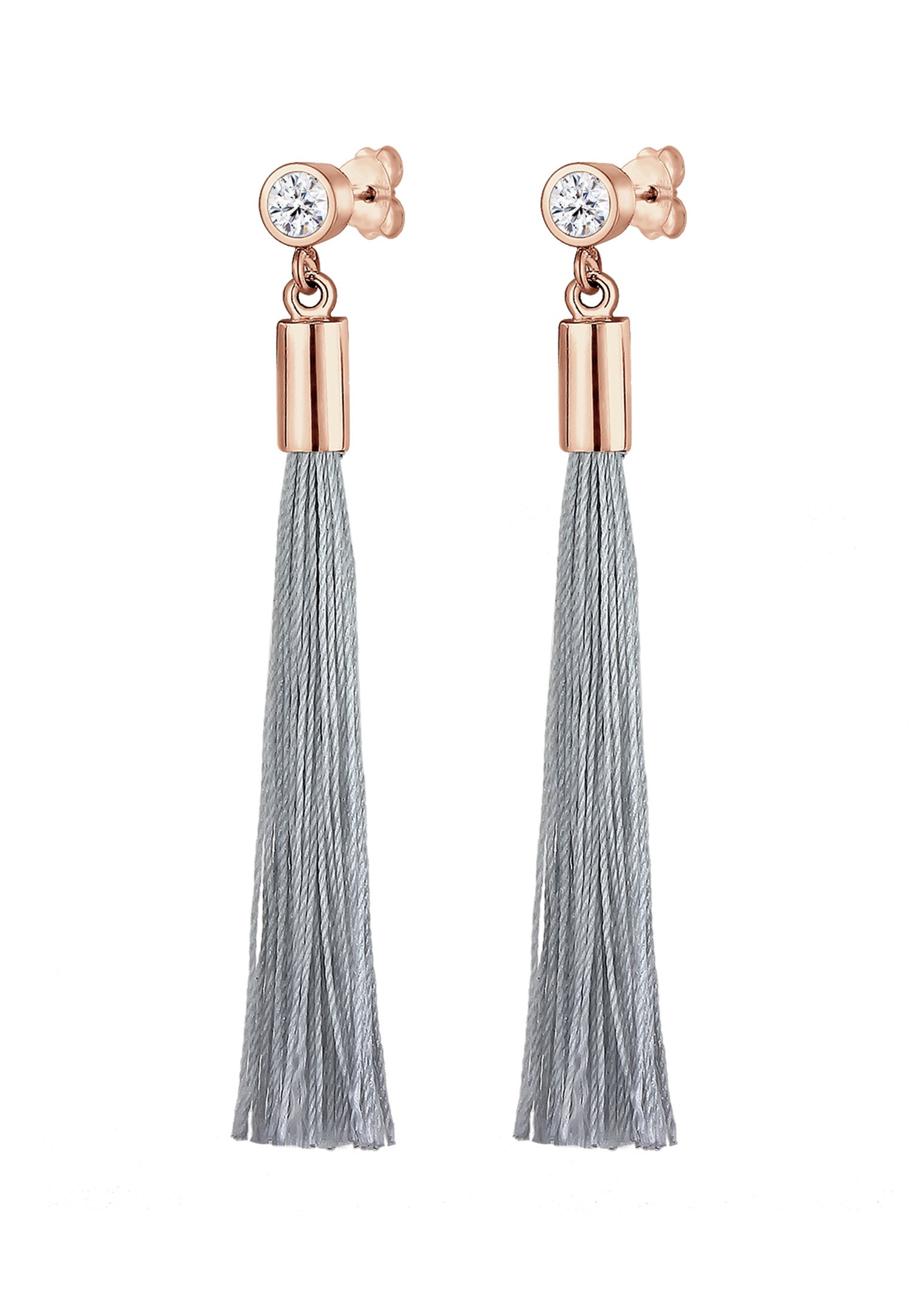 Elli Solitaire Gland Femme Plaqué Or Rosé Argent (925/1000) Cristaux