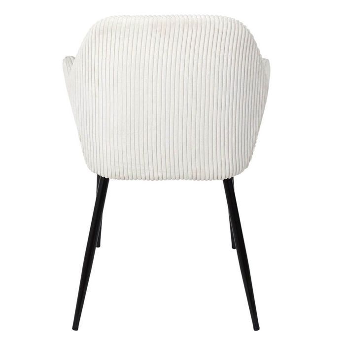 Juego de 4 sillas de comedor de pana color crema - AMORY