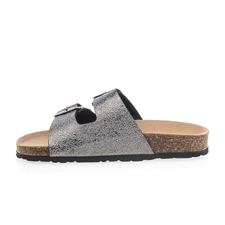 Graue Damensandalen / Zehenfreie Schuhe