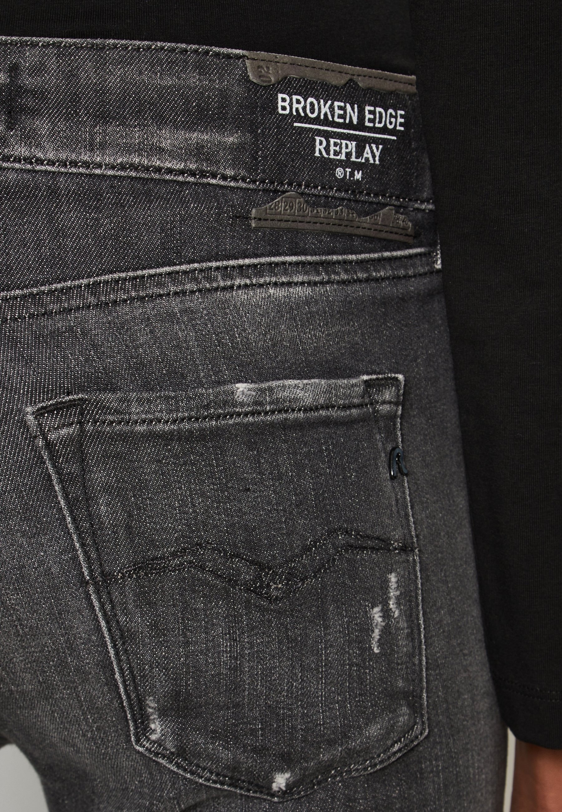 Džíny Replay Skinny Fit - tmavě šedé