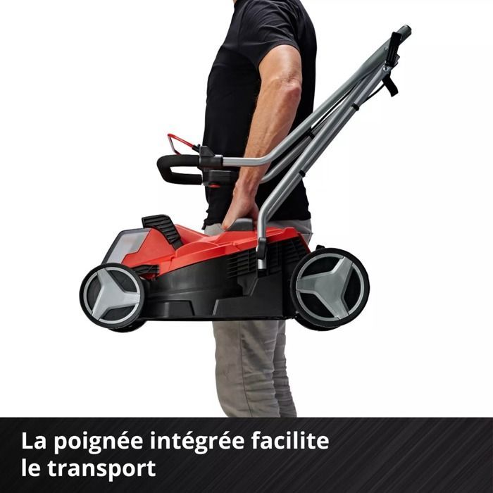 Kit de cortacésped inalámbrico Einhell GE-CM 18/33 Li PXC (18 V, 200 m²). Incluye batería de 4,0 Ah y cargador.
