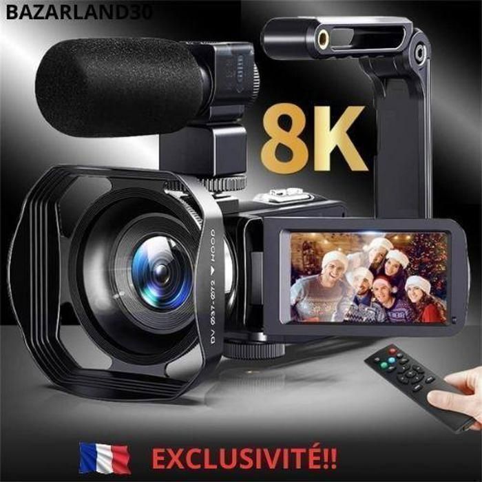 Videocamera 8K - BAZARLAND30 - Modello con touchscreen da 3 pollici - Zoom digitale 18x - 48 MP