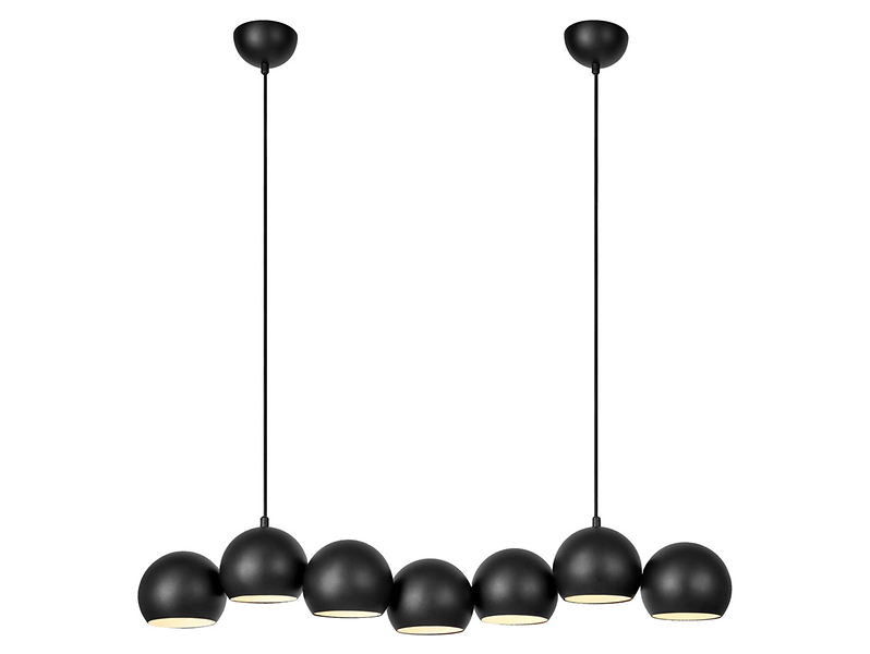 Lampa wisząca Cupolo 7-punktowa metalowa czarna