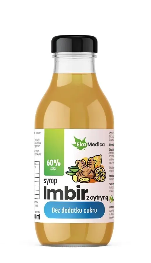 Ekamedica Imbir z Cytryną Syrop bez dodatku cukru