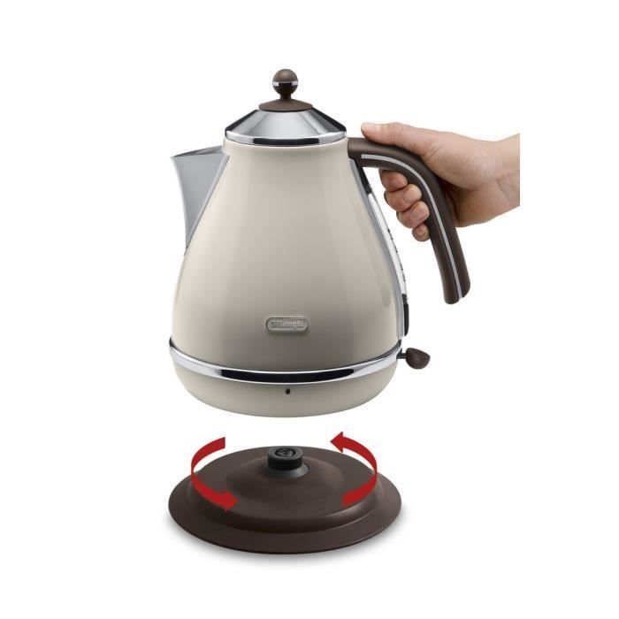 Icona Vintage Electric Kettle - DELONGHI - KBOV 2001.BG - 1.7 L - Concealed Stainless Steel Heating Element