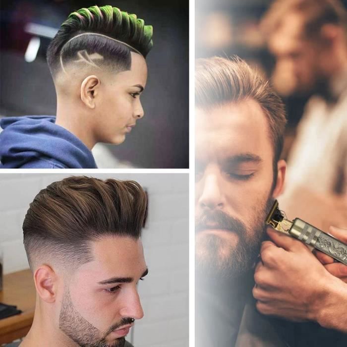 Rasoir électrique Hommes Tondeuse à Barbe Cheveux Professionnel Finition Sans fil Dragon Doré Rétro T-Blade Salon de Coiffure Cadeau