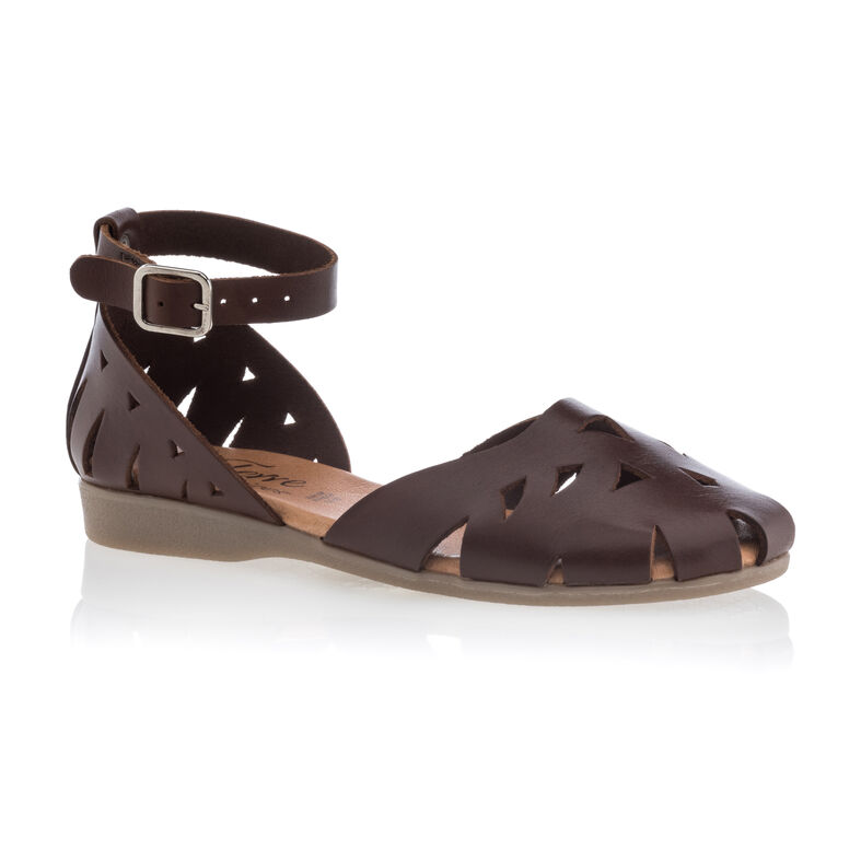Braune Damensandalen / Zehenfreie Schuhe