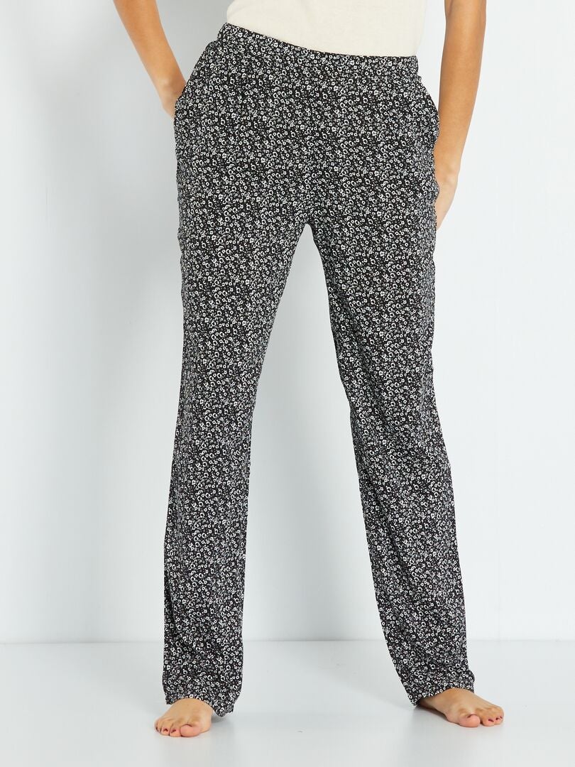 Pantalones de pijama suaves - NEGRO