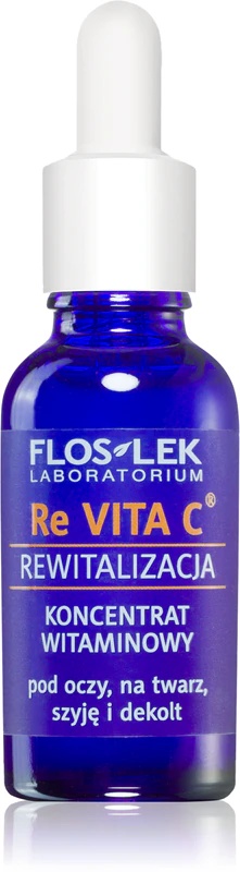 FlosLek Laboratorium Re Vita C vitamīnu koncentrāts acu zonai, kaklam un dekoltē zonai