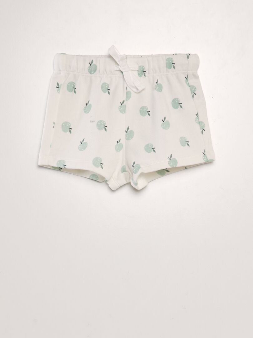 Conjunto de pijama curto - camiseta + shorts - 2 peças - BRANCO