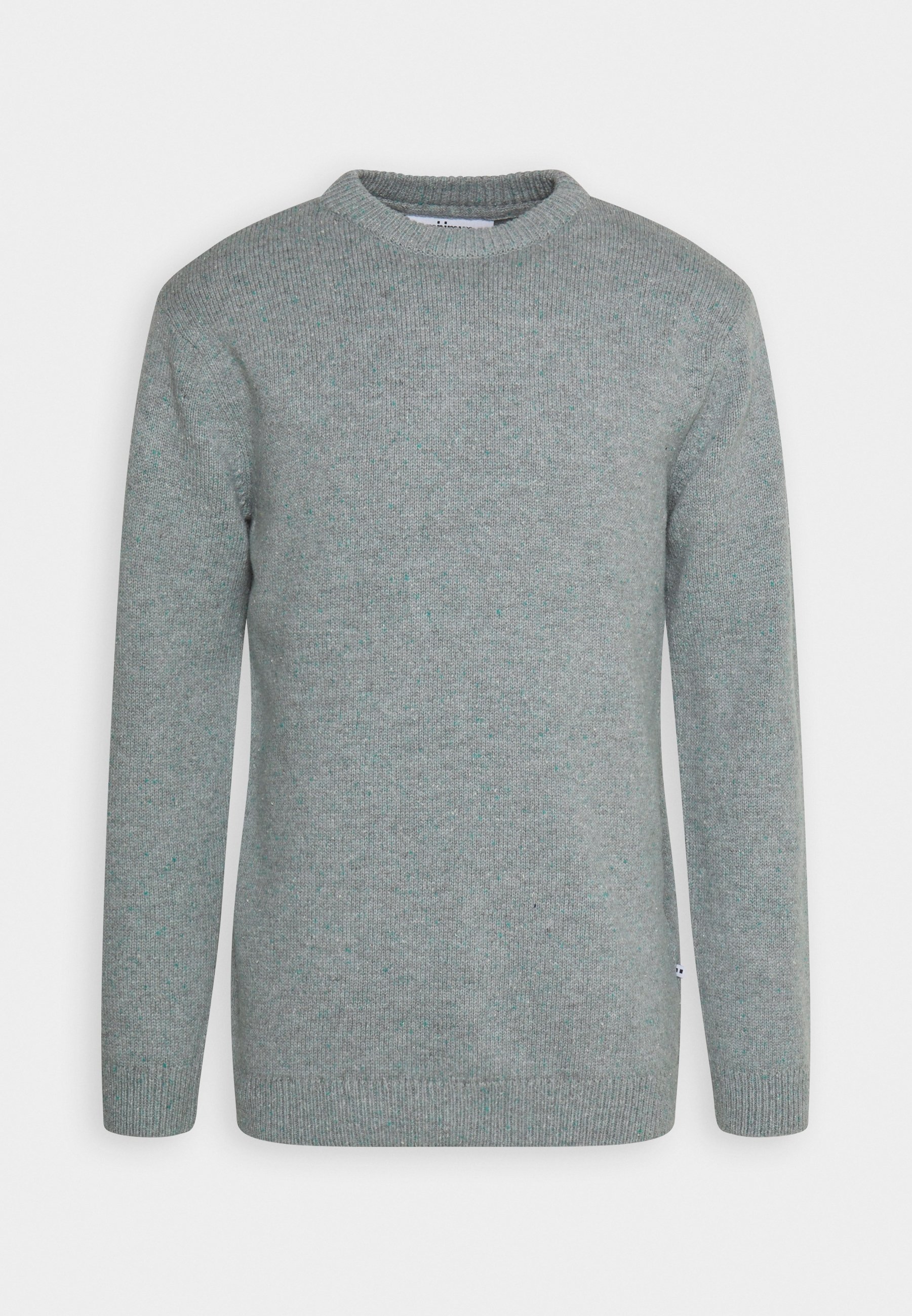 Minimal-Pullover – meliertes Hellgrau