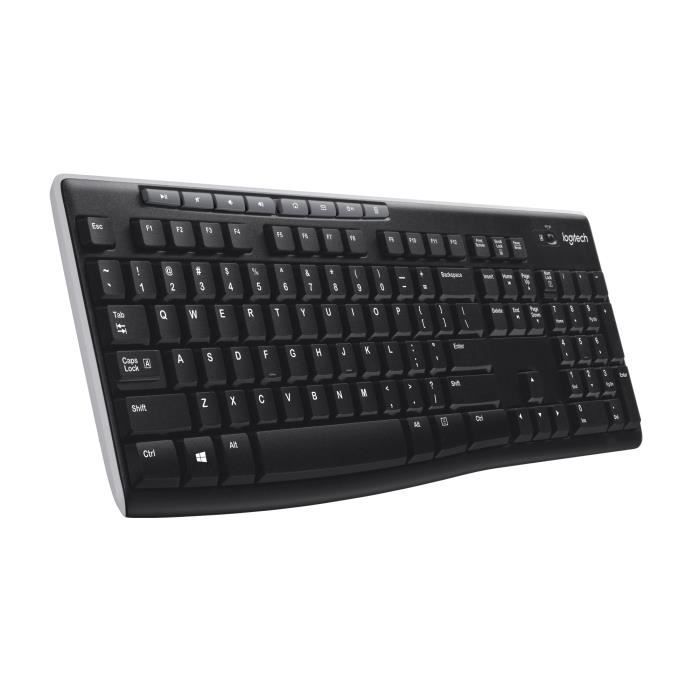 Teclado inalámbrico Logitech K270 AZERTY negro
