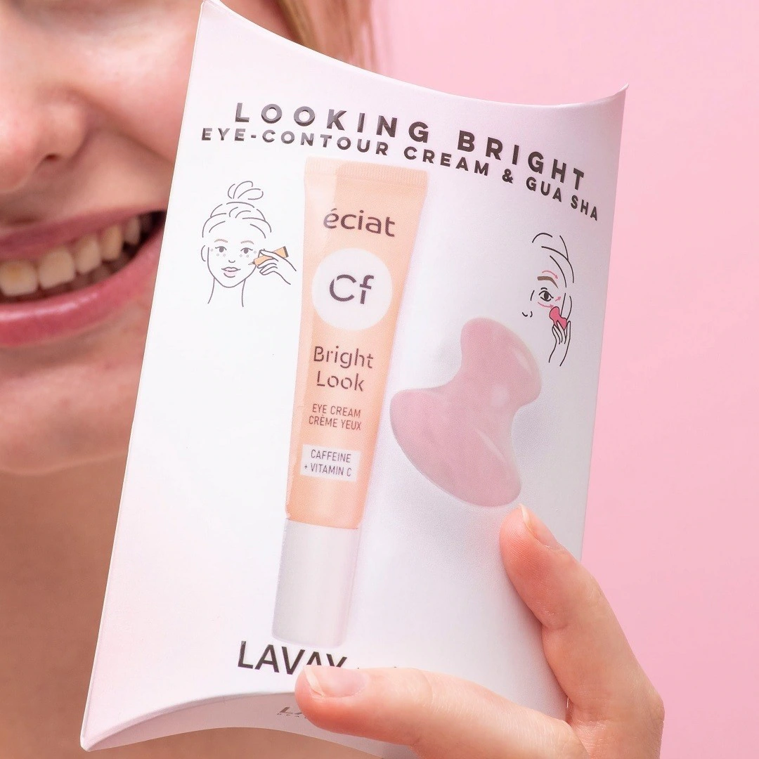 LAVAY Paris LOOKING BRIGHT Kit. Gua Sha + CRÈME CONTOUR DES YEUX