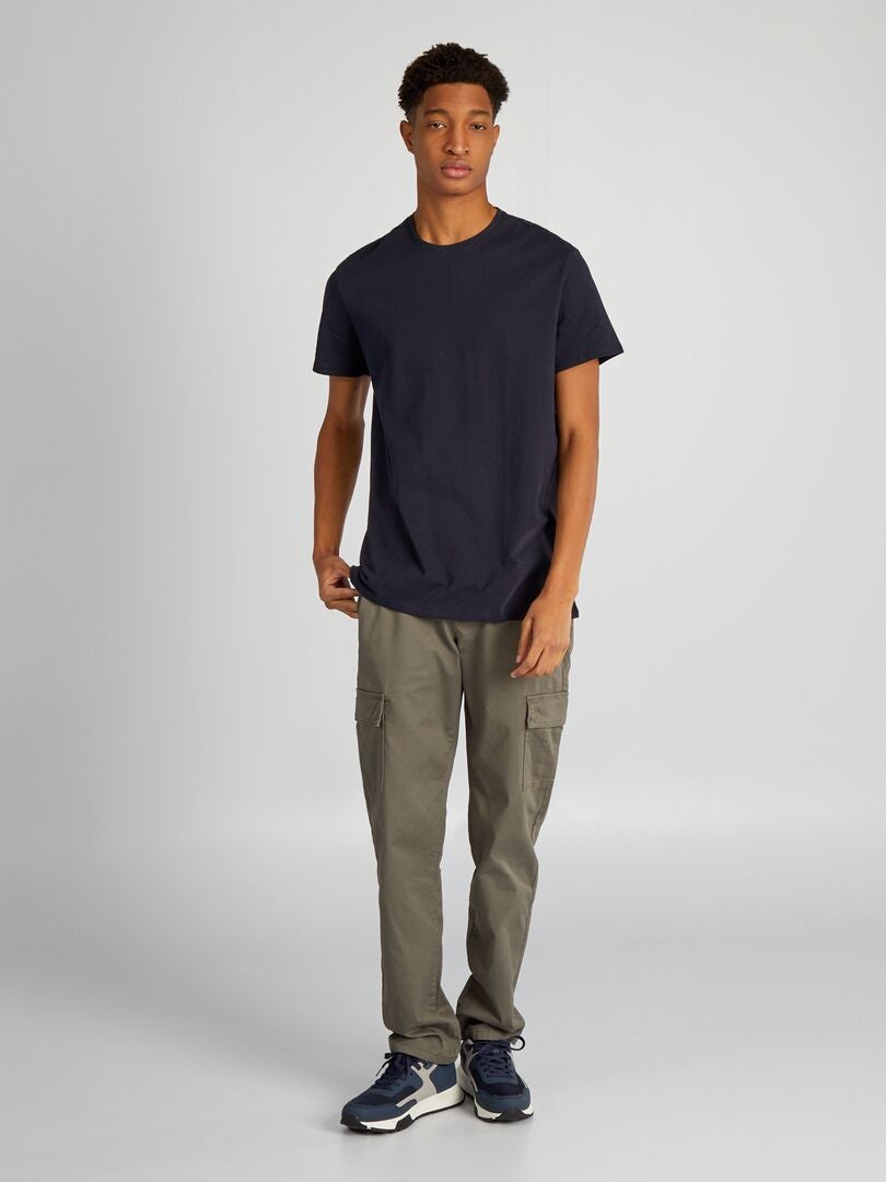 T-shirt van puur katoen +190cm - BLAUW