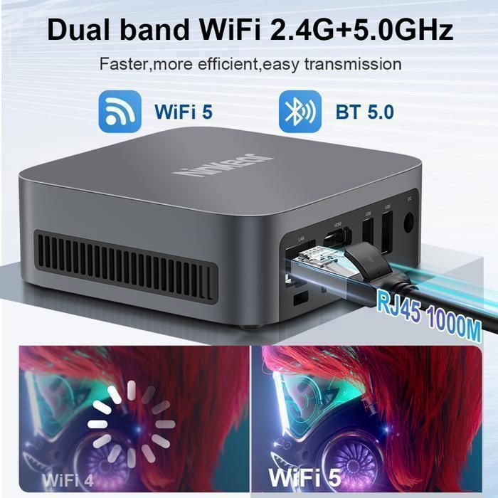 Mini PC - Ninkear MBOX 11 - Intel® Processor N150 - Intel 7 - Windows 11 - 16 Go RAM, 512 Go SSD - WIFI5 2.4/5.0GHz - DDR4, Gris