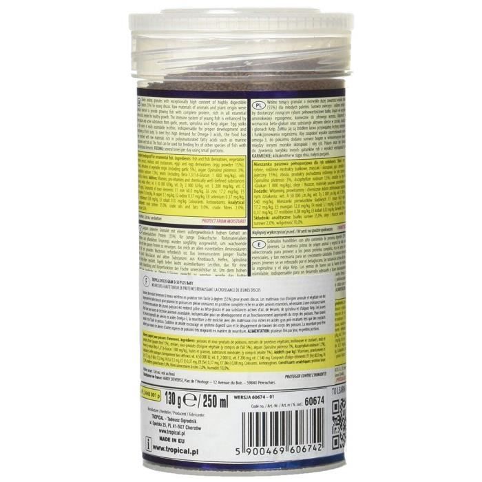 Fischfutter – TROPISCH – Discus Gran D-50 Plus – 250 ml – Hoher Proteingehalt – Jungfische