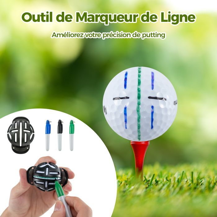 Juego de herramientas de golf COSTWAY de 24 piezas para hombre: incluye 3 pelotas, 12 tees de golf, herramienta para reparar divots, toalla, cinturón, gorra, marcador y bolsa.