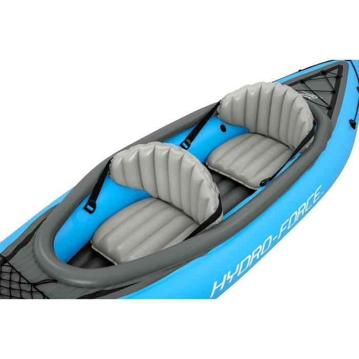 Kayak hinchable - BESTWAY - Cove Champion X2 Hydro-Force - 331x88cm - 2 plazas - 180kg máx. - 2 remos, 2 aletas extraíbles +