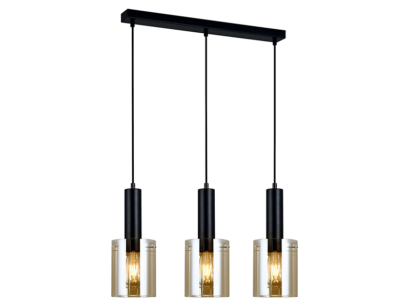 Lampa wisząca Sardo 3-punktowa stalowa czarna