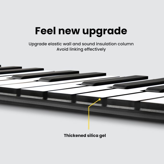 Piano plegable portátil de 88 teclas - Piano electrónico con teclas sensibles al tacto - 128 voces, 140 ritmos, función de grabación