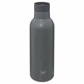 BUTELKA TERMICZNA Iso szara 0,45L zakrętka 360° stal
