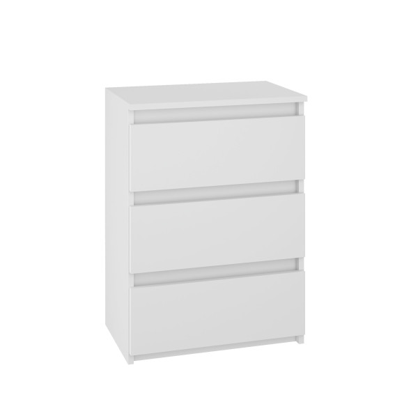 Komoda BASIC 3 szuflady - Biała | 51x70x33 cm
