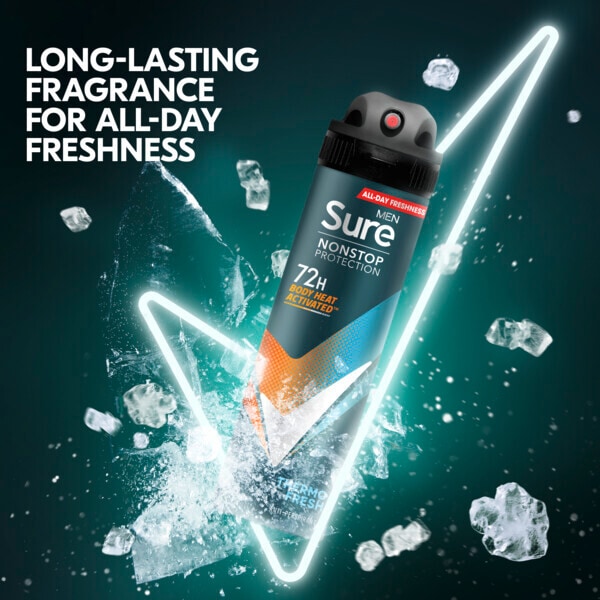 Sure Men Antiperspirant Deo Aerosol Nonstop Thermo 250ml